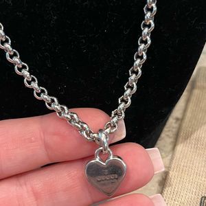 Gucci silver heart necklace